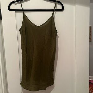 J.Crew olive green silk camisole